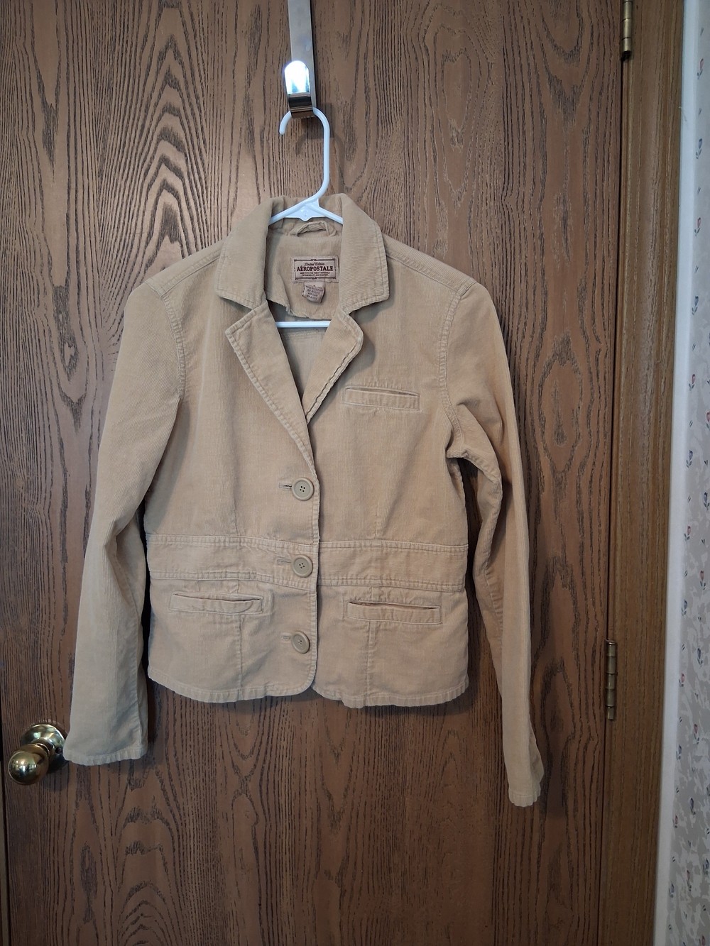 Aeropostale Beige Corduroy Blazer Jacket